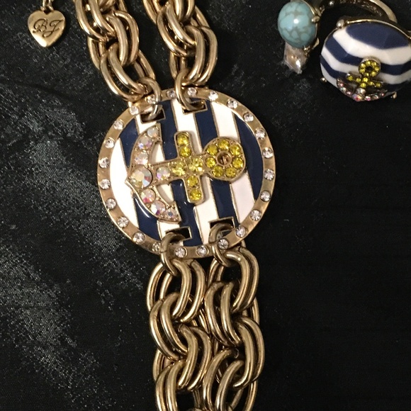 Authentic Vintage Betsey Johnson “Anchor “ Bracelet and Ring Set - Picture 2 of 2
